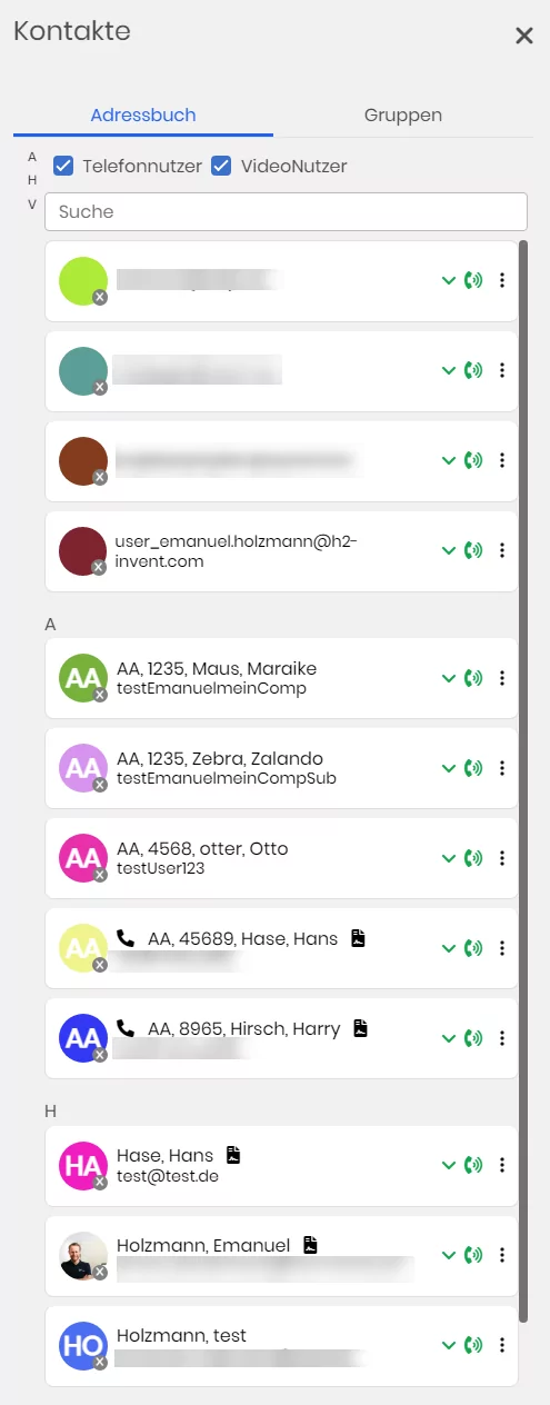 meetling Kontakte verwalten